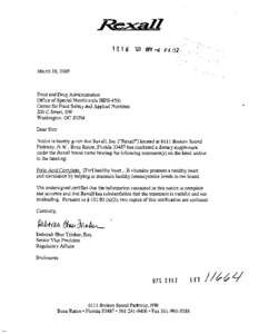 March 18,2003  Food and Drug Administration Office of Special Nutritionals (HFS-450) Center for Food Safety and Applied Nutrition 200 C Street, SW