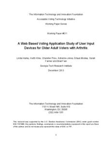 The Information Technology and Innovation Foundation Accessible Voting Technology Initiative Working Paper Series Working Paper #011