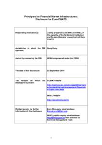 Principles for Financial Market Infrastructures: Disclosure for Euro CHATS Responding Institution(s):  Jointly prepared by SCBHK and HKICL in