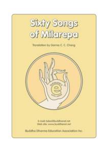 Sixty Songs of Milarepa Translation by Garma C. C. Chang BO