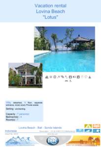 Bali / Sunda Islands / Lovina Beach / Geography of Indonesia / Southeast Asia / Invariable Calendar / Cal / Calendaring software / Vacation rental