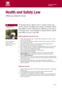 Health and Safety Law: What you need to know