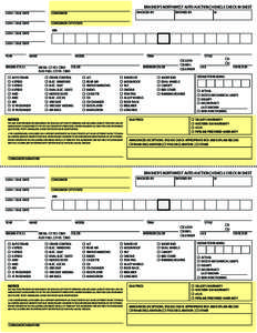 BRASHER’S NORTHWEST AUTO AUCTION | VEHICLE CHECK IN SHEET INVOICED BY: CAR # / SALE DATE  CONSIGNOR