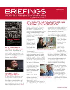 SPRING[removed]STUDENTS ABROAD STARTING ‘GLOBAL CONVERSATION’  Film Premieres