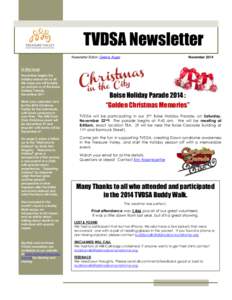 TVDSA Newsletter Newsletter Editor: Celena Auger NovemberIn this Issue
