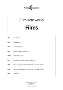 Complete works  FilmsSalt and Fire