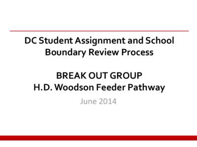 DC Student Assignment and School Boundary Review Process BREAK OUT GROUP H.D. Woodson Feeder Pathway June 2014