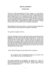 WHAT IS A DIVIDEND? By Barrie Akin This was one of the main questions for the Court in Memec plc v Inland Revenue Commissioners[removed]STC 1336 which is a useful reminder to practitioners that the approach adopted by the