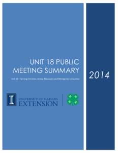 UNIT 18 PUBLIC MEETING SUMMARY Unit 18 – Serving Christian, Jersey, Macoupin and Montgomery Counties 2014