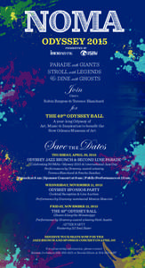 ODYSSEY 2015 PRESENTED BY PARADE with GIANTS STROLL with LEGENDS & DINE with GHOSTS