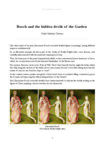 © - Available for consultation  Bosch and the hidden devils of the Garden