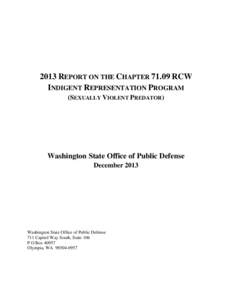 FY13 Report on the Chapter[removed]RCW Indigent Representation Program