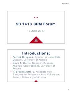 Microsoft PowerPoint - SB 1418 CRM Forum PDL 12 June 17