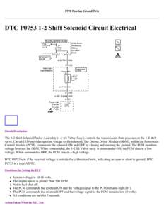 1998 Pontiac Grand Prix  DTC P0753 1-2 Shift Solenoid Circuit Electrical Circuit Description