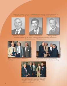 Robert S. Carter, Carl O. Muehlhause and Harry Landon honored at NIST Standards Alumni Association 2003 Portrait Ceremony The honorees being congratulated by Mike Rowe at the presentation ceremony