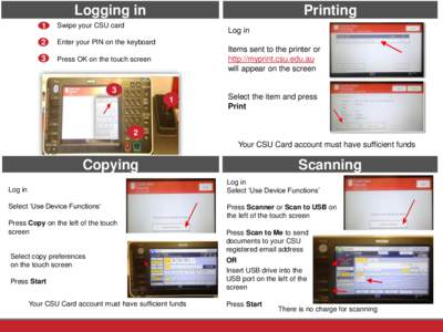 Logging in 1 Swipe your CSU card  2