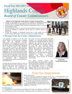 Fiscal Year[removed]Annual Report  Highlands County Board of County Commissioners  