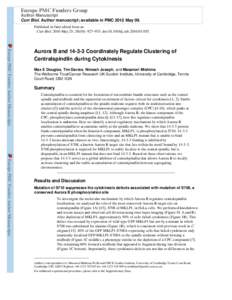 Europe PMC Funders Group Author Manuscript Curr Biol. Author manuscript; available in PMC 2012 May 09.