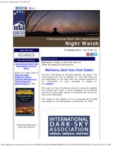 IDA eNews: Night Watch 15 October 2012