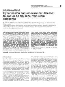 Journal of Human Hypertension[removed], 275–280  2002 Nature Publishing Group All rights reserved[removed] $25.00 www.nature.com/jhh ORIGINAL ARTICLE
