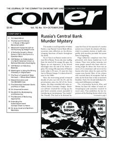 THE JOURNAL OF THE COMMITTEE ON MONETARY AND ECONOMIC REFORM  $3.95 Vol. 18, No. 10 • OCTOBER 2006