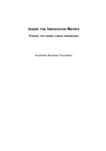 INSIDE FINDING THE INNOVATION  MATRIX