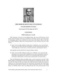 The Brihadaranyaka Upanishad - Discourse 15