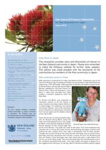 New Zealand Embassy Newsletter  for New Zealanders in Japan August 2010  	 In this edition