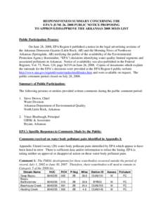 Clean Water Act / United States Environmental Protection Agency / Fourche Creek / Geography of the United States / Arkansas / Ouachita River