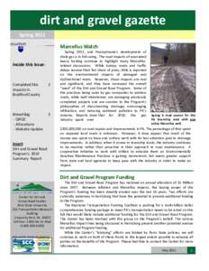 dirt and gravel gazette Spring 2011 The Newsletter of the Center for Dirt and Gravel Roads at Penn State  Marcellus Watch