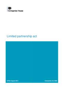 Limited partnership act  GPO2 August 2013 Companies Act 2006