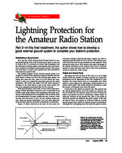 Lightning Protection for the Amateur Radio Station - Part 3