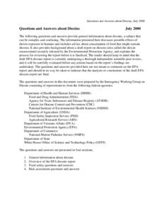 Questions and Answers about Dioxins, July[removed]Questions and Answers about Dioxins July 2000