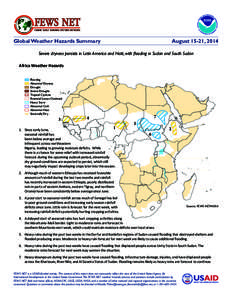 FEWS NET  FAMINE EARLY WARNING SYSTEMS NETWORK Global Weather Hazards Summary