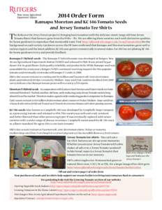 Agronomy / Tomatoes / Fusarium wilt / Disease resistance in fruit and vegetables / Roma tomato / Early Girl / Fruit / Food and drink / Agriculture