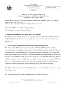 STATE OF MAINE COMMISSION ON GOVERNMENTAL ETHICS AND ELECTION PRACTICES 135 STATE HOUSE STATION AUGUSTA, MAINE[removed]