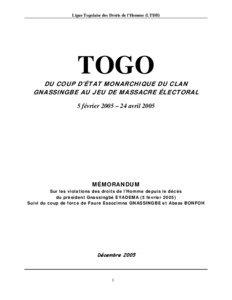 Ligue Togolaise des Droits de l’Homme (LTDH)  TOGO