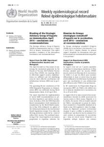 2014, 89, 221–236  No. 21 Weekly epidemiological record Relevé épidémiologique hebdomadaire