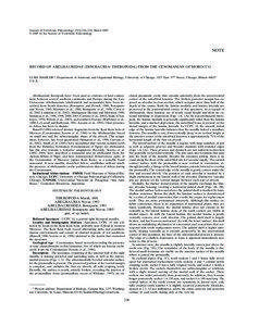 Journal of Vertebrate Paleontology 25(1):236–239, March 2005 © 2005 by the Society of Vertebrate Paleontology