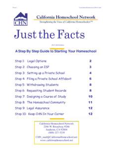 PAGE 1  CALIFORNIAHOMESCHOOLNETWORK Just the FactsEdition