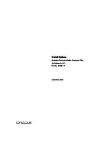 Oracle® Database Application Developer’s Guide - Expression Filter 10g Release[removed]Part No. B10821-01  December 2003