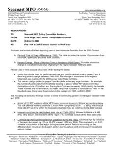 Seacoast MPO Strafford Regional Planning Commission 2 Ridge Street, Suite 4 Dover, New Hampshire[removed]tel: ([removed]fax: ([removed]e-mail: [removed]