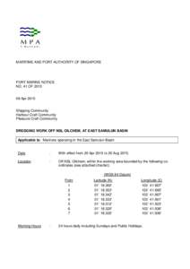 MARITIME AND PORT AUTHORITY OF SINGAPORE  PORT MARINE NOTICE NO. 41 OFApr 2015