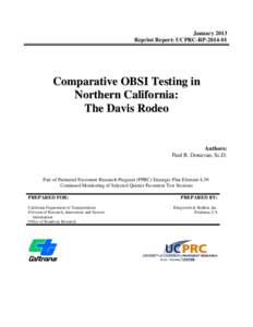 Comparative OBSI Testing in Northern California: The Davis Rodeo