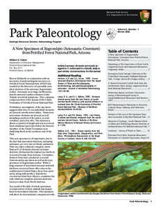 National Park Service U.S. Department of the Interior Park Paleontology  Volume 6, Number 1