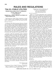 Politics of the United States / Administrative law / Independent Regulatory Review Commission / Rulemaking / PECO Energy Company / Notice of proposed rulemaking / Pennsylvania Code / Natural gas / NiSource / United States administrative law / Government of Pennsylvania / Energy in the United States