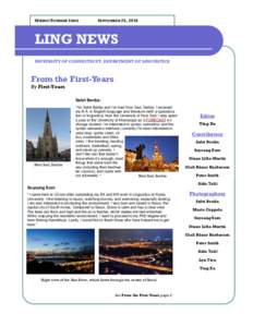 SPRING/SUMMER ISSUE  SEPTEMBER 25, 2010 LING NEWS UNIVERSITY OF CONNECTICUT, DEPARTMENT OF LINGUISTICS