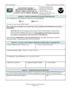Subsistence Halibut Registration Certificate Application