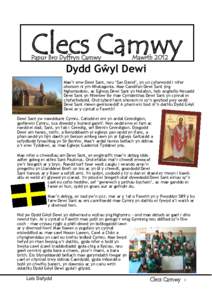 Clecs Camwy  Papur Bro Dyffryn Camwy Mawrth 2012