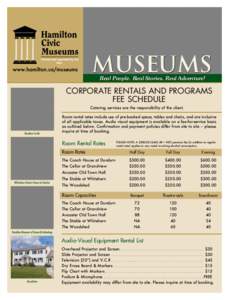 Hamilton Civic Museums Corporate Rental Rates